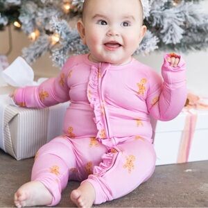 Talulah Pink Ruffle Gingerbread Onesie